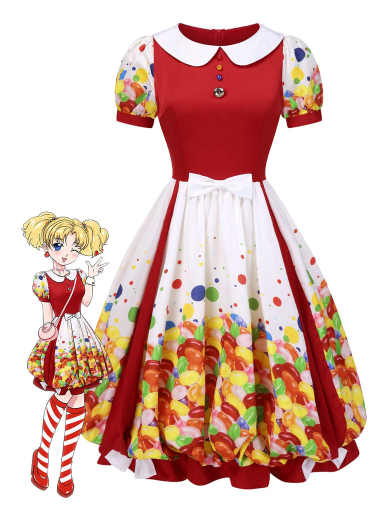 [Pre-Sale] Colorful 1950s Candy Gumball Machine Bubble Dress