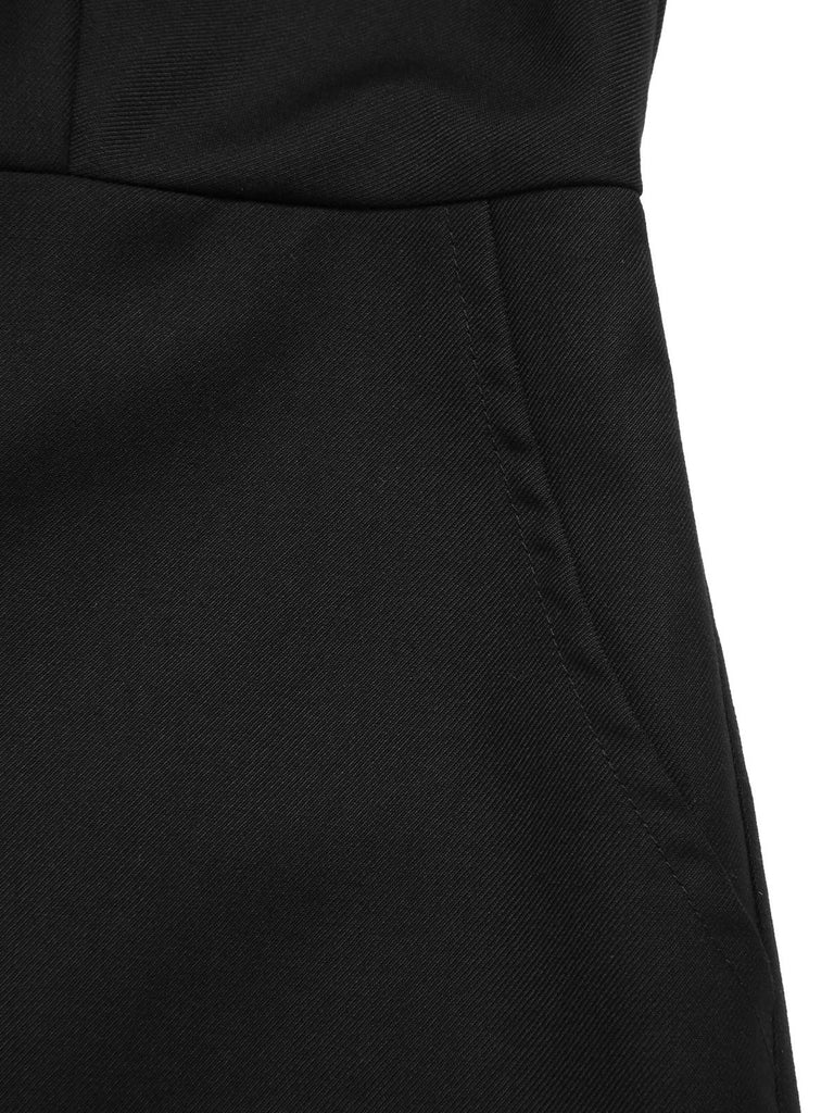 [Pre-Sale] 2PCS Black 1950s Gothic Bat Romper & High-Low Cover-Up