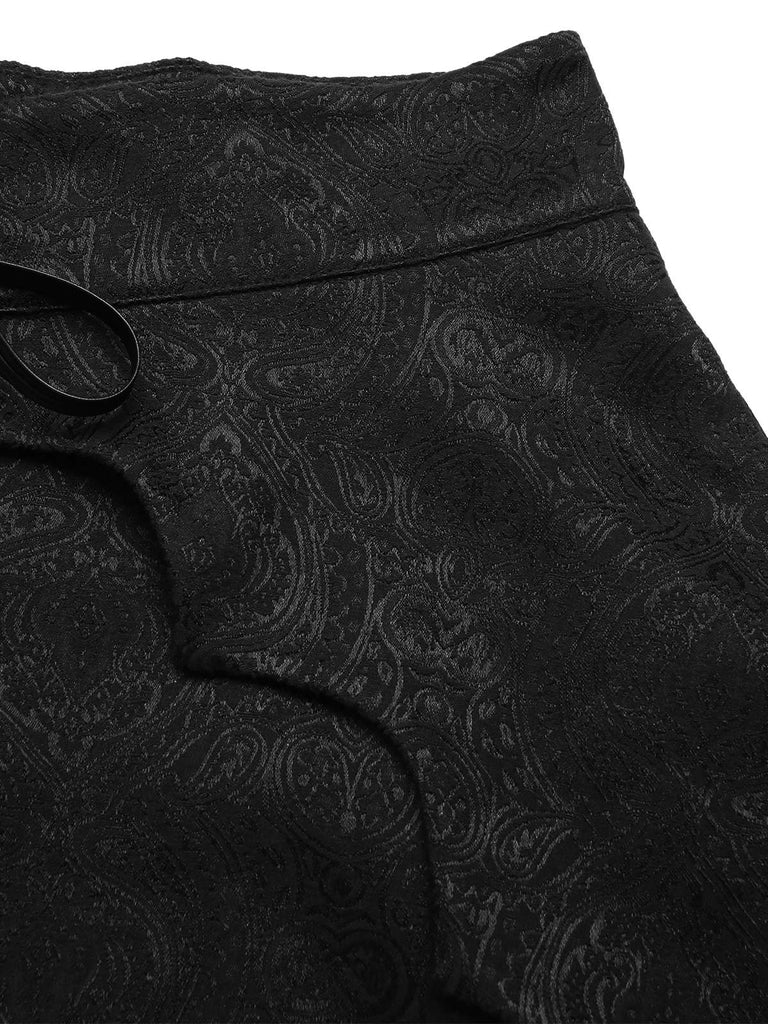[Pre-Sale] 2PCS Black 1950s Gothic Bat Romper & High-Low Cover-Up