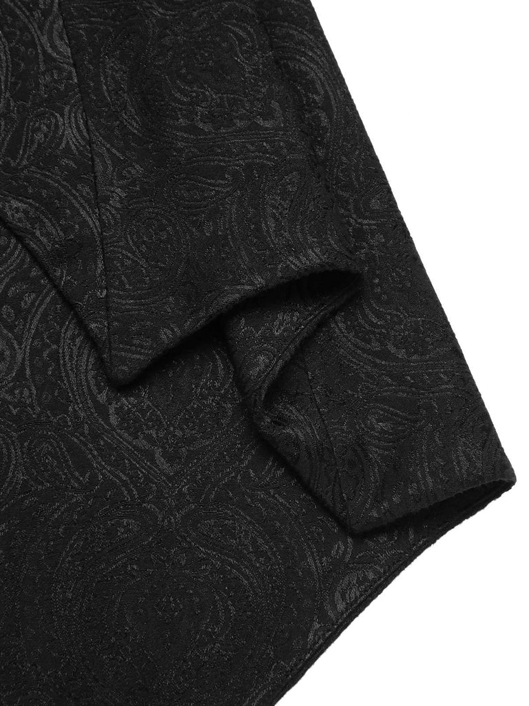 [Pre-Sale] 2PCS Black 1950s Gothic Bat Romper & High-Low Cover-Up