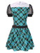 [Pre-Sale] Blue 1970s Plaid Peter Pan Collar Frankie Stein Dress