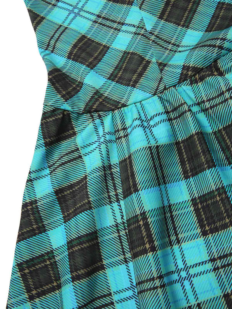 [Pre-Sale] Blue 1970s Plaid Peter Pan Collar Frankie Stein Dress