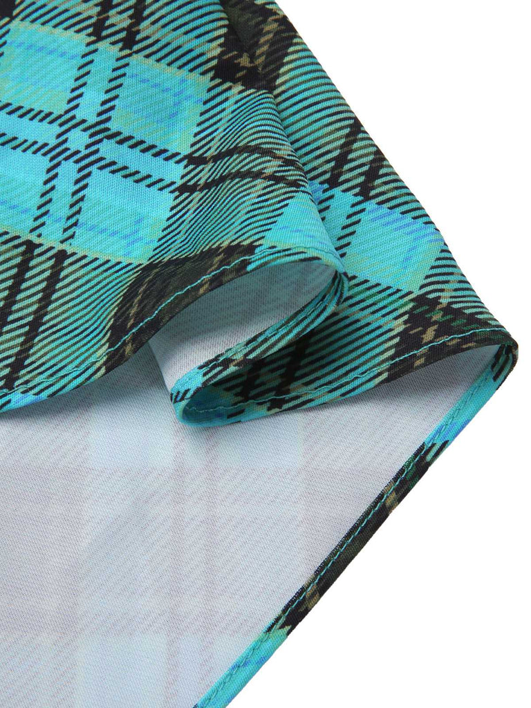 [Pre-Sale] Blue 1970s Plaid Peter Pan Collar Frankie Stein Dress