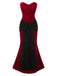[Pre-Sale] Red 1930s Velvet Bandeau Fishtail Maxi Dress