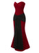 [Pre-Sale] Red 1930s Velvet Bandeau Fishtail Maxi Dress