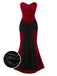 [Pre-Sale] Red 1930s Velvet Bandeau Fishtail Maxi Dress
