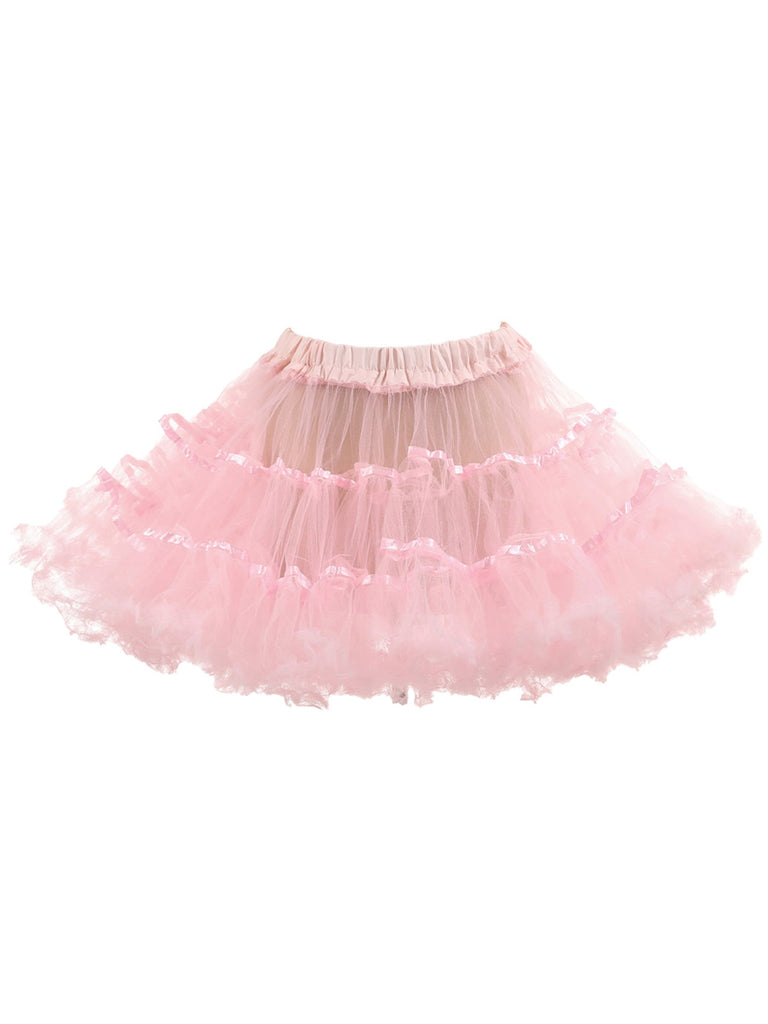 1950s Mesh Color Binding Underskirt Petticoat
