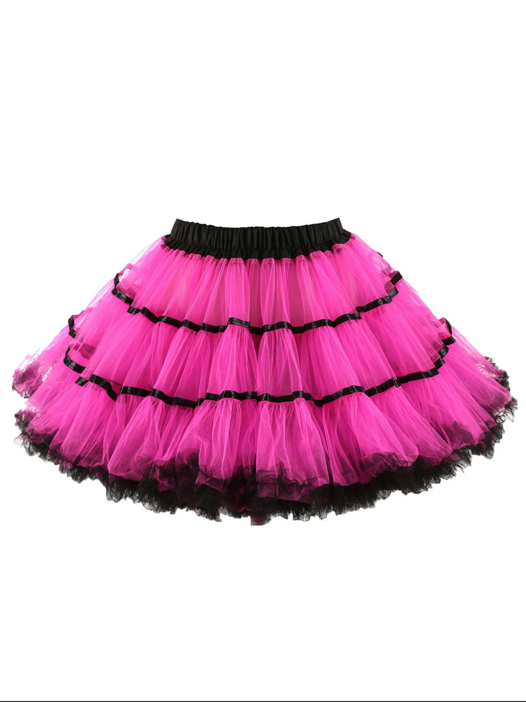 1950s Mesh Color Binding Underskirt Petticoat
