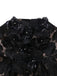 Black 1950s Bandeau Mesh 3D-Floral Patchwork Dress