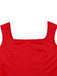 1950s Solid Square Neck Wide Strap Ruched Dress