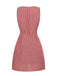 Red 1960s Gingham Plaid Button Sleeveless Dress