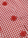Red 1960s Gingham Plaid Button Sleeveless Dress