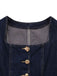 Blue 1950s Square Neck Buttoned Denim Vest