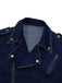 Dark Blue 1950s Denim Button Lapel Jacket
