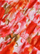 Red 1940s Floral Round Neck Halter Dress
