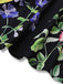 Black 1930s Square Neck Floral Maxi Dress