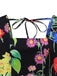 Black 1930s Square Neck Floral Maxi Dress