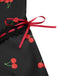 [Pre-Sale] 1940s Square Neck Lace Trim Cherry Bow Jumpsuit