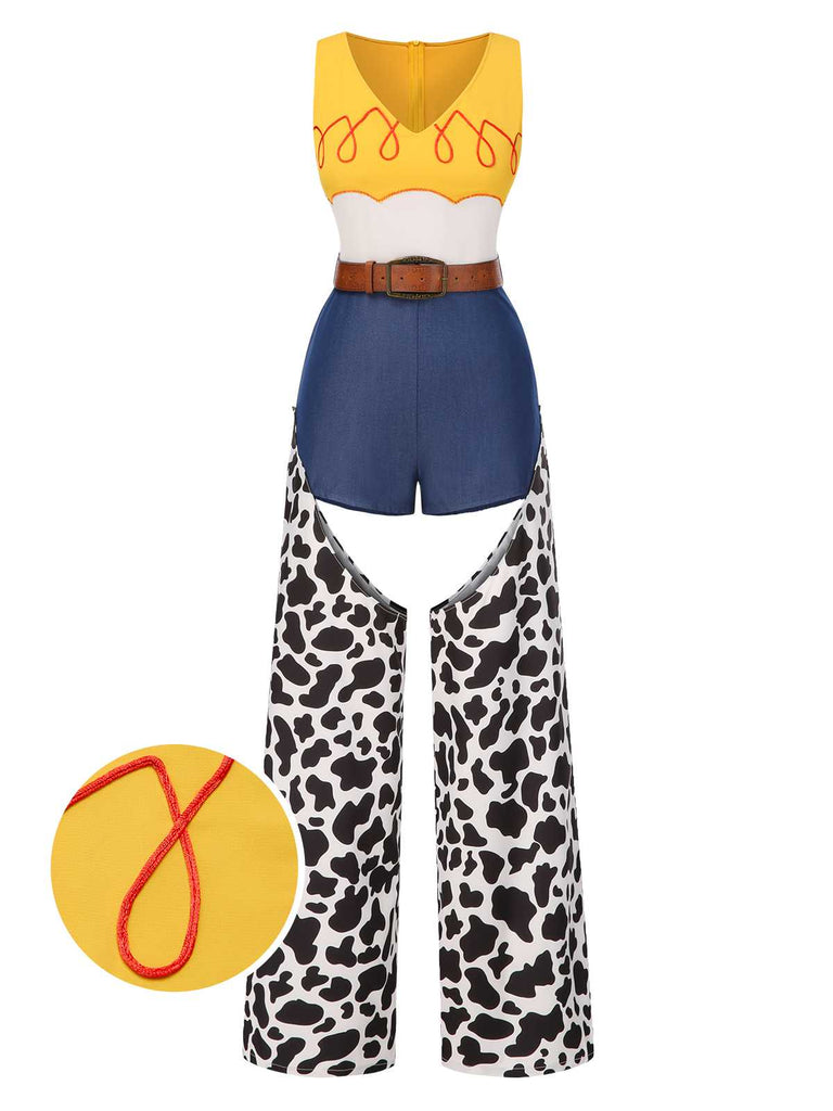 [Pre-Sale] 1980s V-Neck Cowgirl Cut-Out Belted Jumpsuit