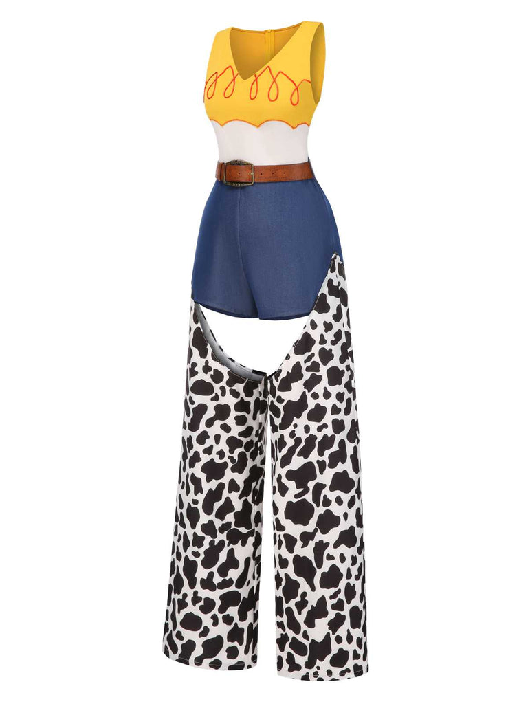 [Pre-Sale] 1980s V-Neck Cowgirl Cut-Out Belted Jumpsuit