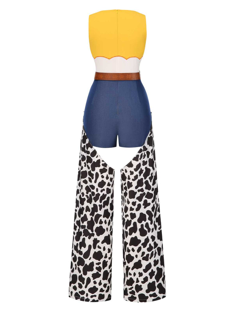[Pre-Sale] 1980s V-Neck Cowgirl Cut-Out Belted Jumpsuit