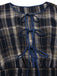 [Pre-Sale] [Plus Size] Blue 1940s Plaid Tie-Front Dress