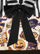 [Pre-Sale] 1950s Shirt Collar Striped Halloween Print Patchwork Dress