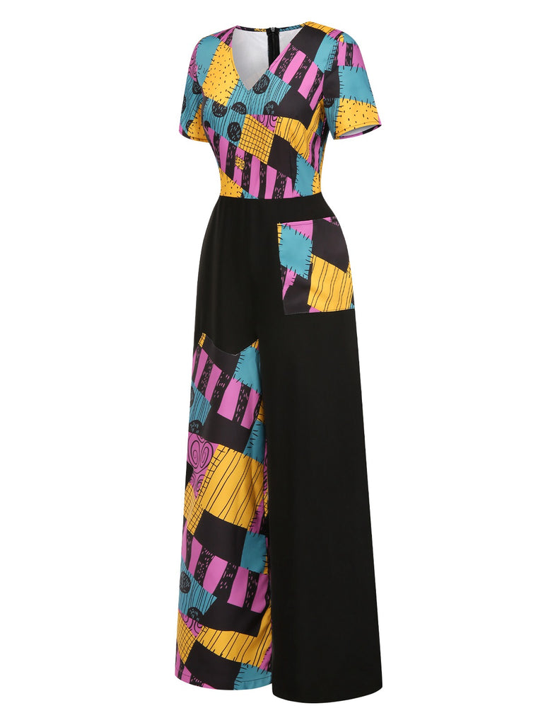 [Pre-Sale] Multicolor 1940s Nightmare Before Christmas Sally Jumpsuit