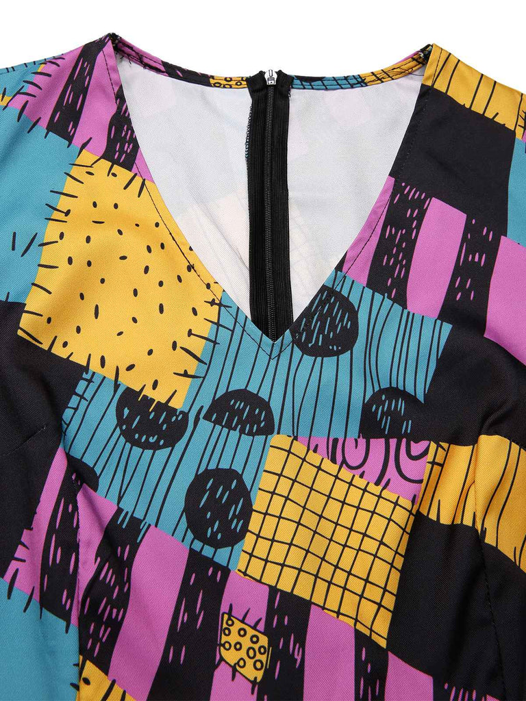 [Pre-Sale] Multicolor 1940s Nightmare Before Christmas Sally Jumpsuit