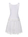 [Pre-Sale] White 1920s Lace Patchwork Dress With Rose Necklace