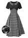 [Pre-Sale] Black 1950s Lapel Pleated Plaid Patchwork Dress