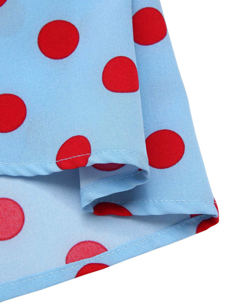 [Pre-Sale] 2PCS 1940s Ruffle Polka Dot Dress & Cotton Apron Skirt