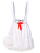 [Pre-Sale] White 1940s Cotton Lace Trim Suspender Apron Skirt