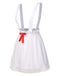 [Pre-Sale] White 1940s Cotton Lace Trim Suspender Apron Skirt