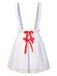 [Pre-Sale] White 1940s Cotton Lace Trim Suspender Apron Skirt