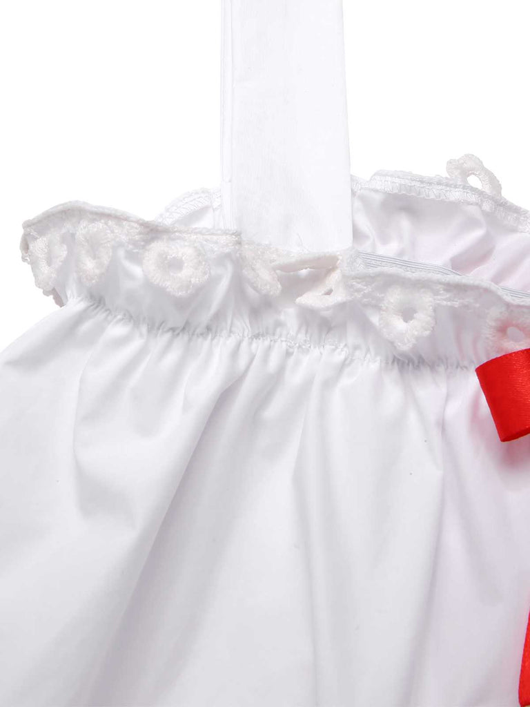 [Pre-Sale] 2PCS 1940s Ruffle Polka Dot Dress & Cotton Apron Skirt