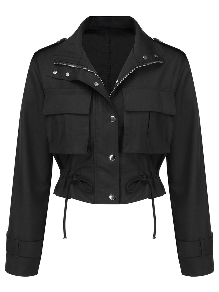 [Pre-Sale] Black 1950s Lapel Box Pleat Pocket Jacket