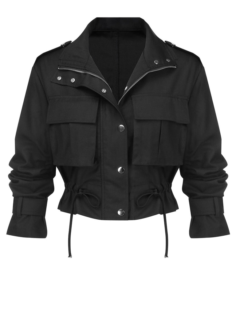 [Pre-Sale] Black 1950s Lapel Box Pleat Pocket Jacket