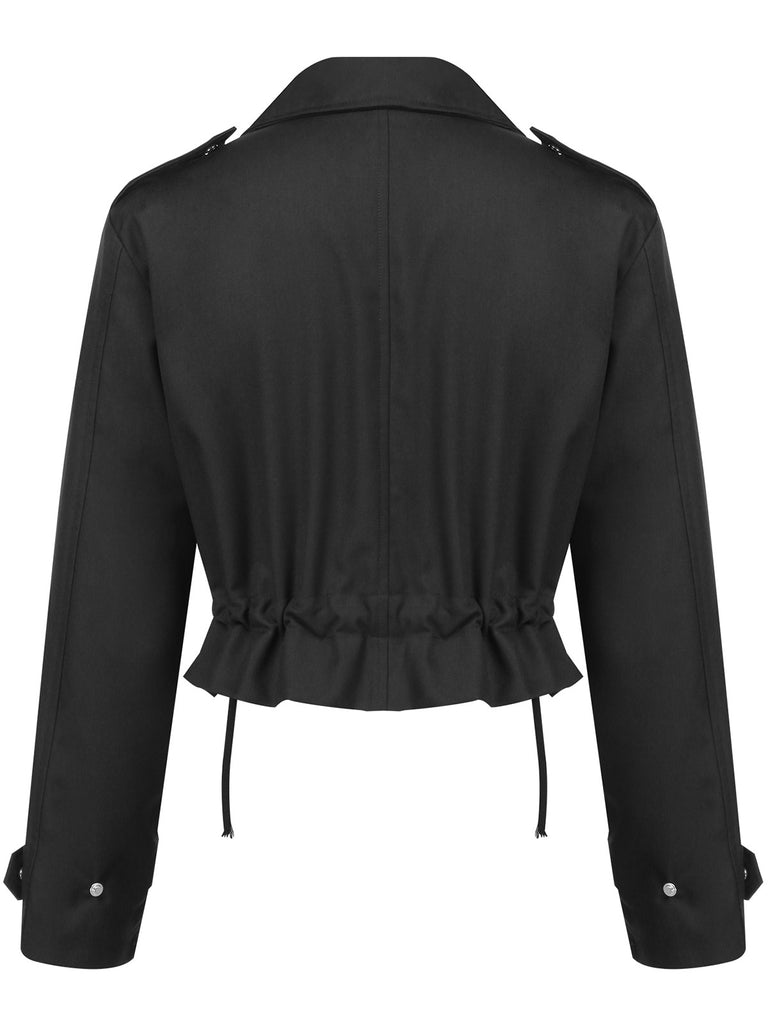 [Pre-Sale] Black 1950s Lapel Box Pleat Pocket Jacket