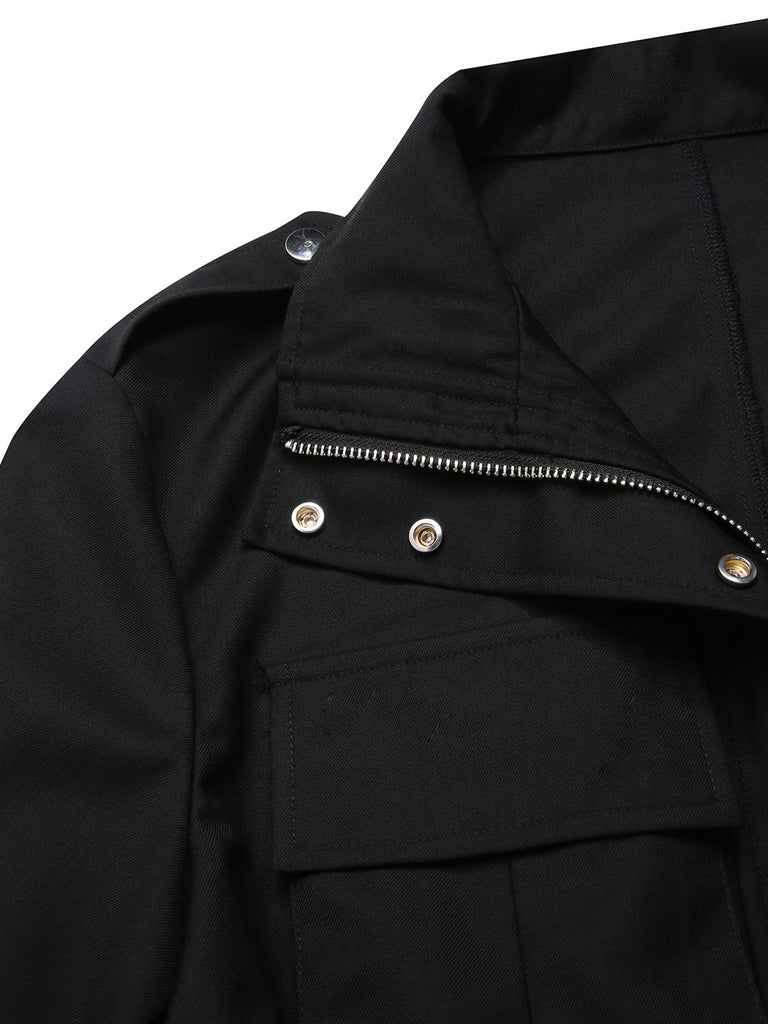 [Pre-Sale] Black 1950s Lapel Box Pleat Pocket Jacket