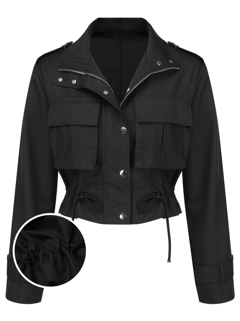 [Pre-Sale] Black 1950s Lapel Box Pleat Pocket Jacket