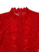 Red 1960s Solid Sheer Lace Long Sleeve Jumpsuit