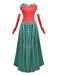 Green 1930s Grinch Martha Cosplay Polka Dot Strapless Dress