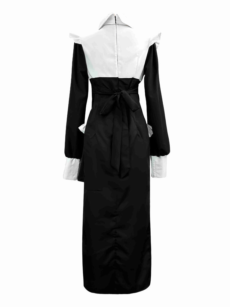 Black & White 1960s Colorblock Nun Cosplay Dress