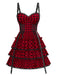 [Pre-Sale] Red 1980s Plaid Gothic Tiered Ruffled Corset Dress