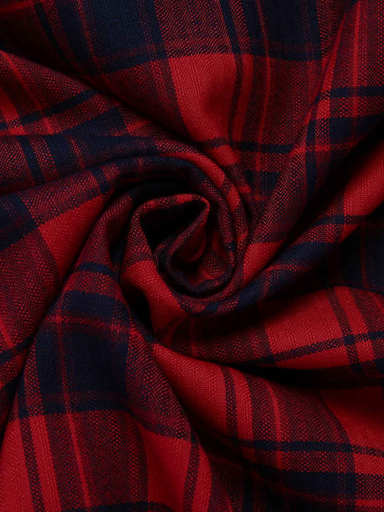 [Pre-Sale] Red 1980s Punk Lapel Mesh Skirt Tartan Dress