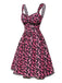 [Pre-Sale] Pink 1950s Halloween Skull Lace Patchwork Dress
