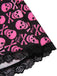 [Pre-Sale] Pink 1950s Halloween Skull Lace Patchwork Dress