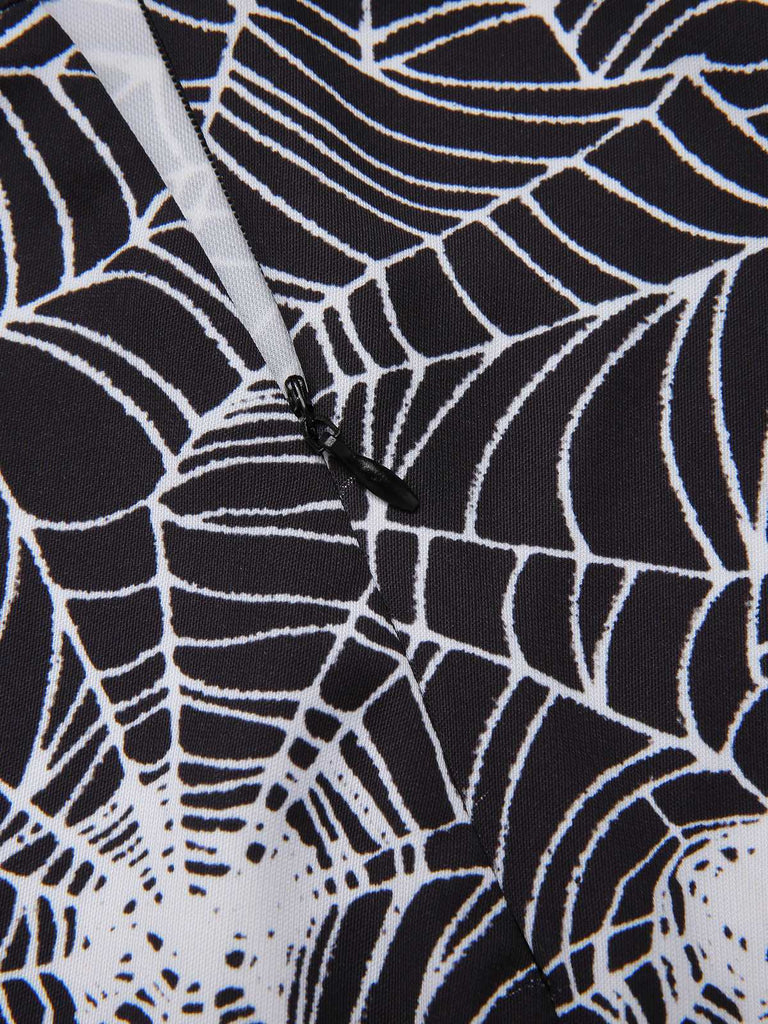 [Pre-Sale] 2PCS Halloween 1960s Fishnet Top & Spiderweb Flared Pants