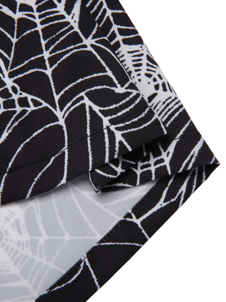 [Pre-Sale] Black 1960s Halloween Spiderweb Flared Pants